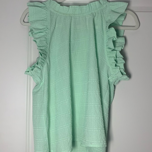 Mint Ruffle Sleeve Blouse - Picture 1 of 4